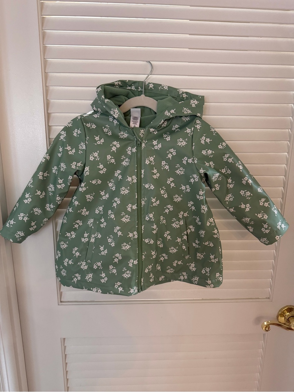 Baby/toddler Hooded Floral Rain Jacket - Green
